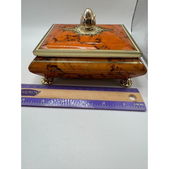 Vintage Confectionary Tin Box Blue Bird Harry Vincent LTD Orange England Britain - Picture 4 of 13